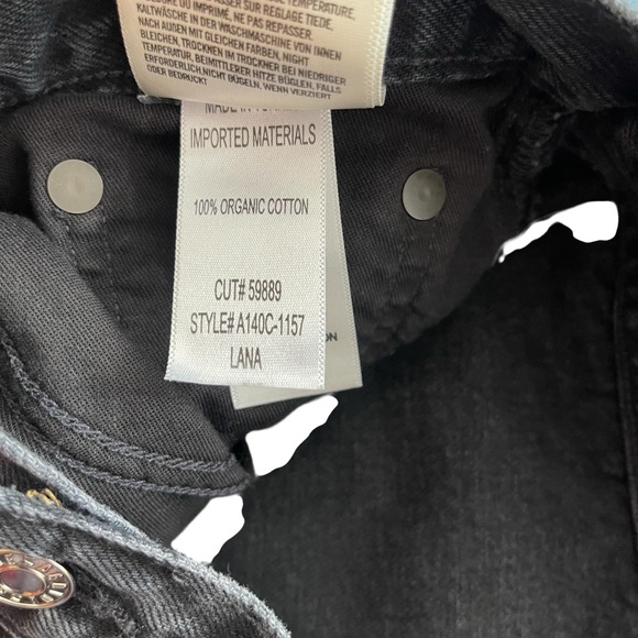 Agolde ‘Lana’ Black Button Fly High Rise Straight Leg Denim Jeans Size 28 - Picture 7 of 7